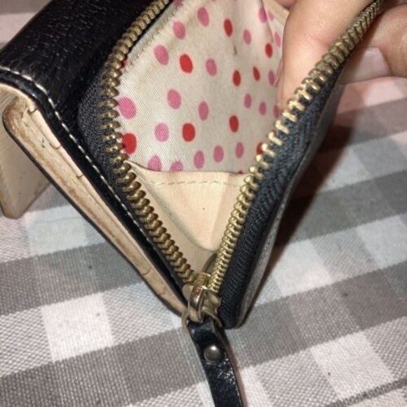 Black Kate Spade Trifold Wallet with Zippered Coin Pouch - Picture 9 of 10